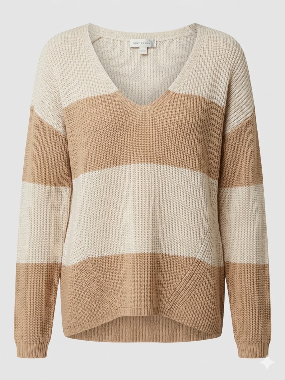 Gentle Fawn Annalise Striped Knit V-Neck Slouchy Sweater